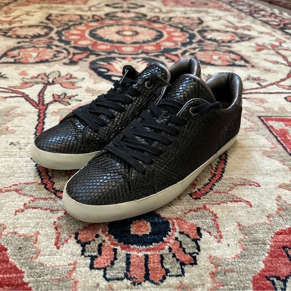 Zadig & Voltaire Snake Embossed Leather Sneakers - Picture 6 of 9